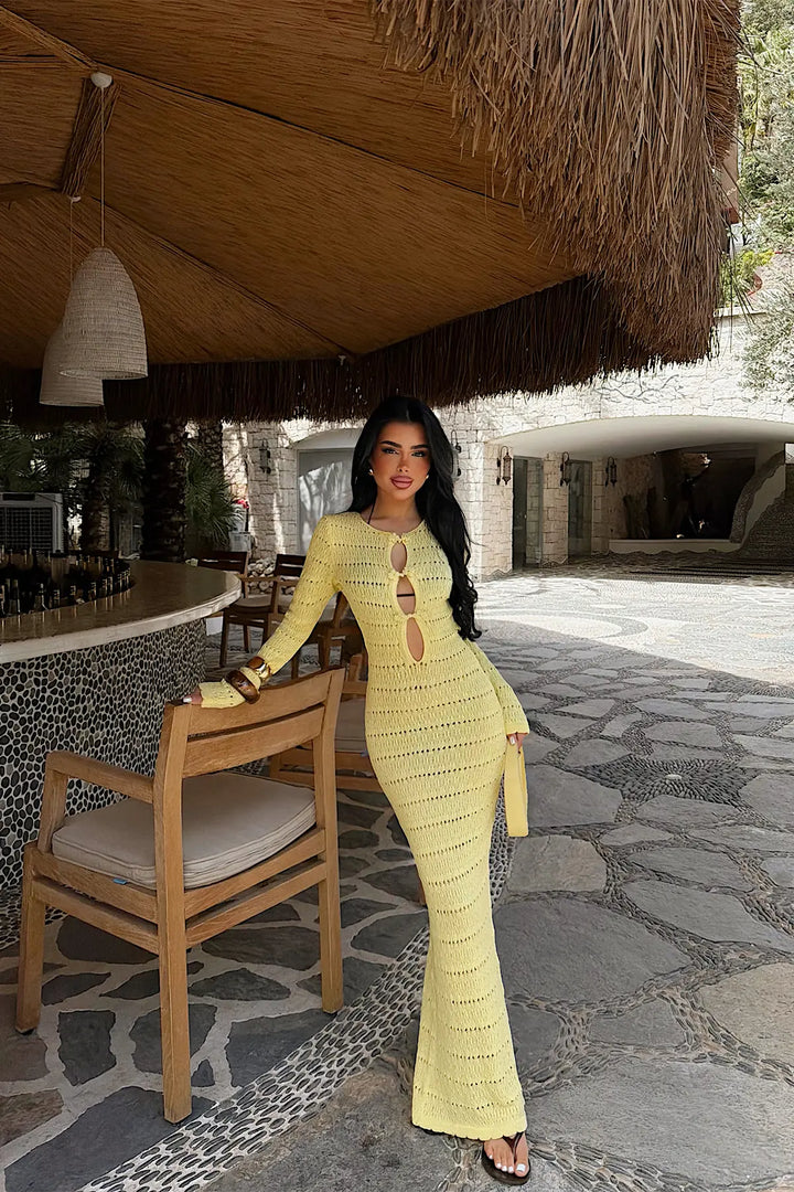 EYY Women Yellow Knitted Dress - Princeton