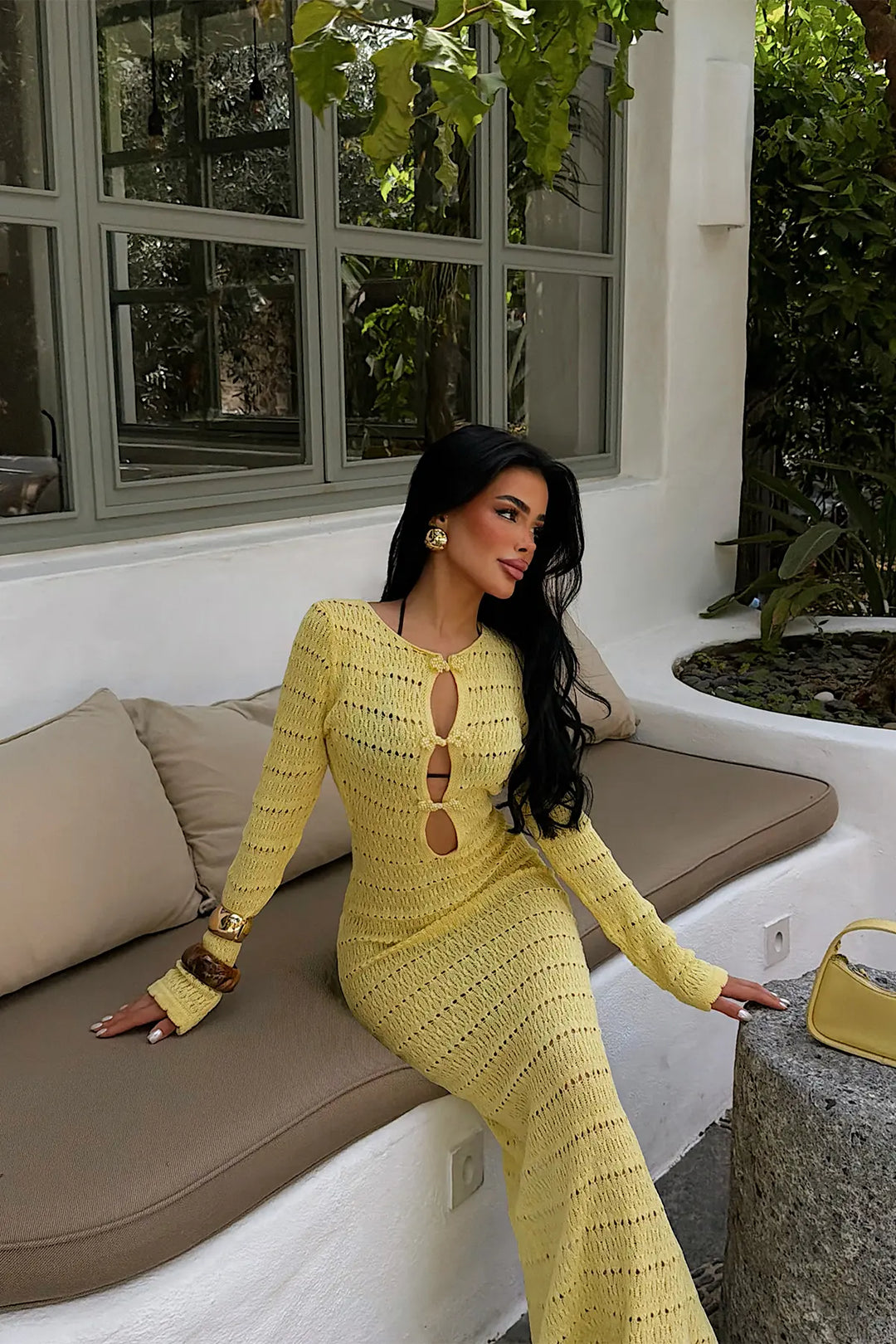 EYY Women Yellow Knitted Dress - Princeton