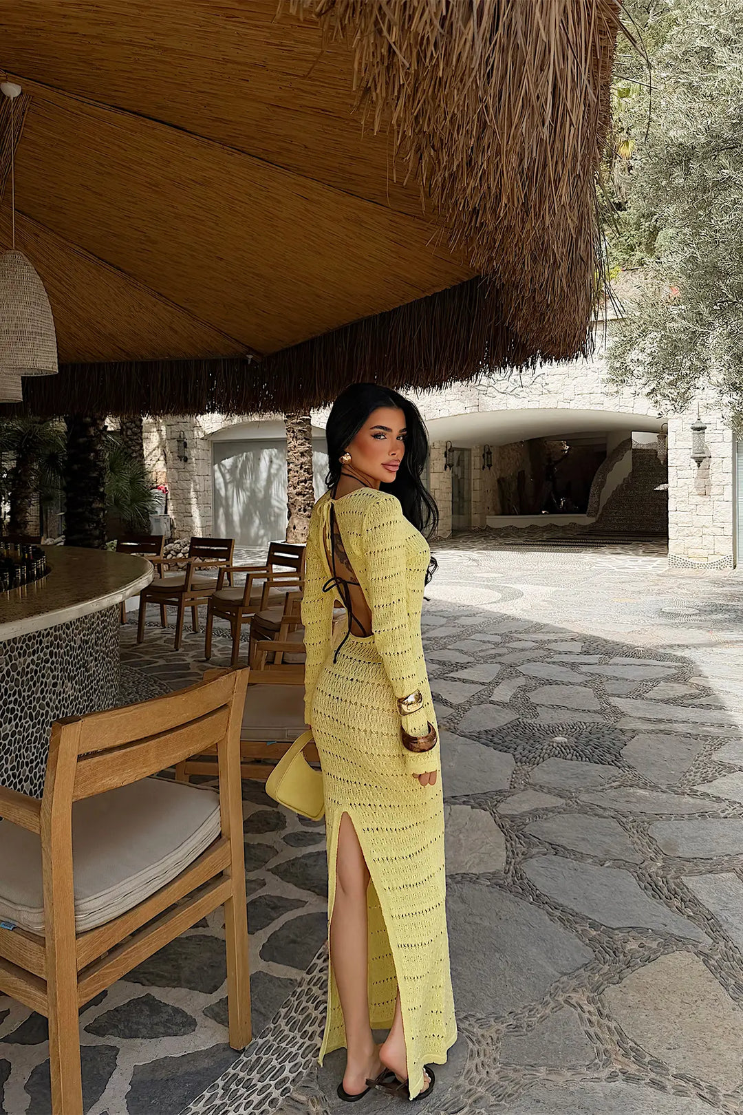 EYY Women Yellow Knitted Dress - Princeton