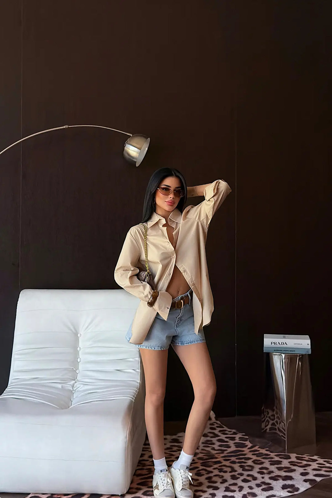 EYY Women Beige Button-Front Embroidered Shirt - Umán