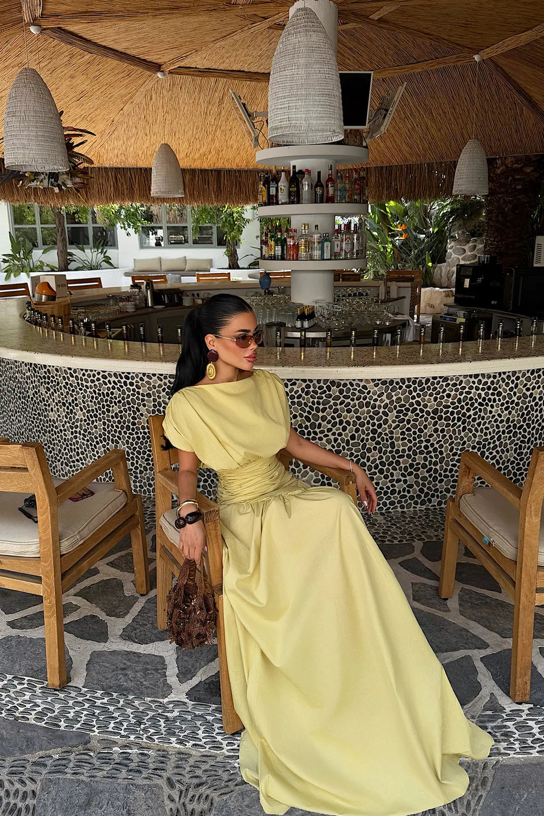EYY Women Yellow Gathered Detail Dress - Álimos