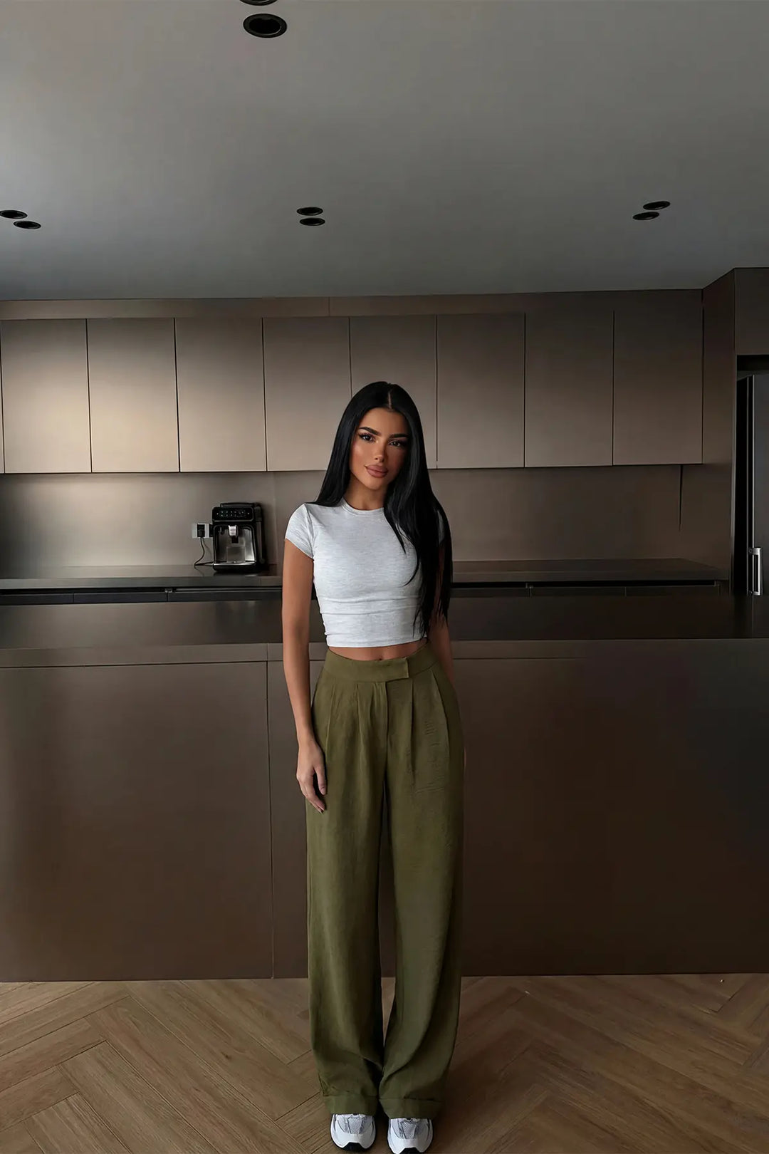 EYY Women Green High-Waisted Palazzo Pants - Pensacola