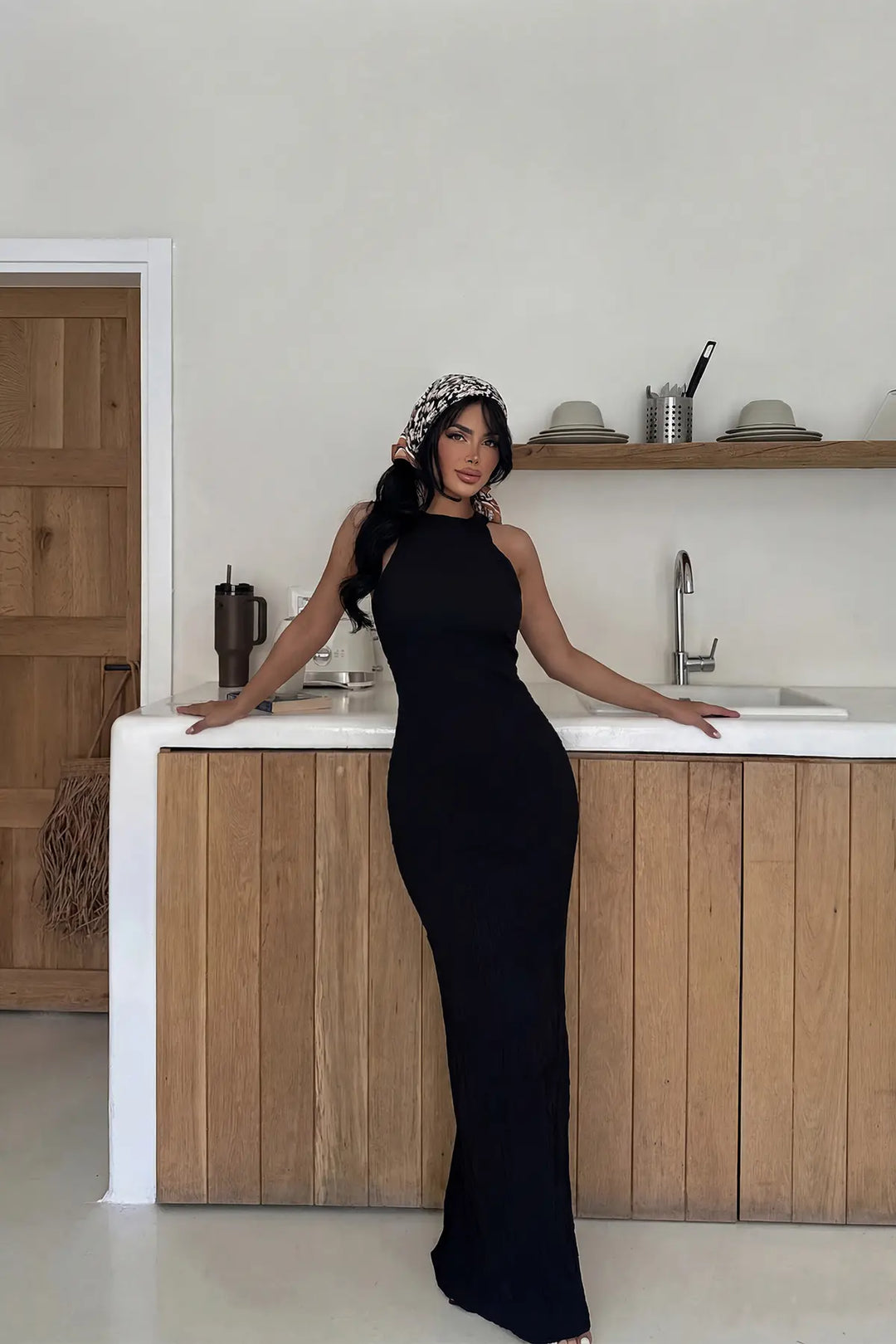 EYY Women Black Basic Long Dress - San Giorgio a Cremano