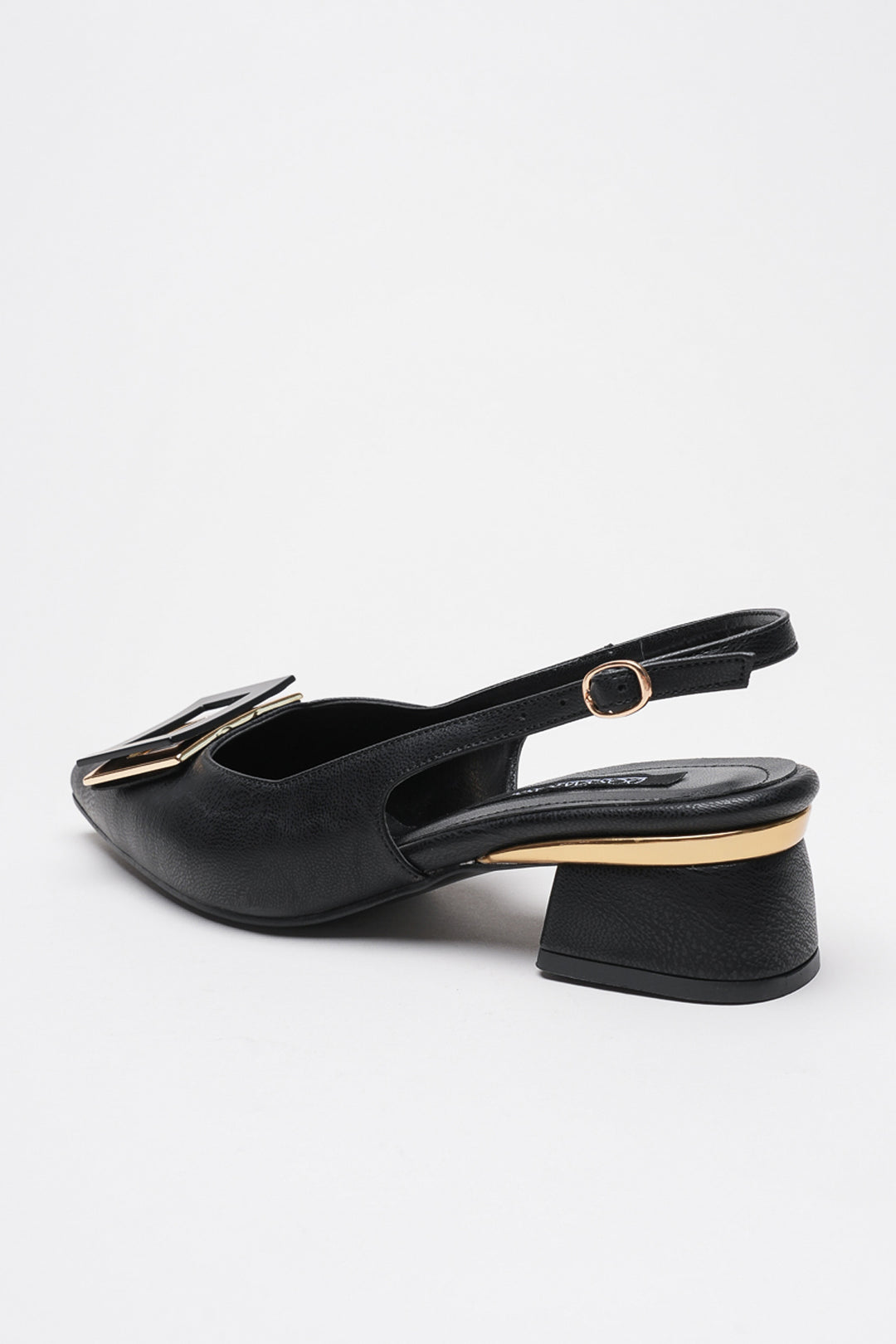DSM Proset Black Leather Low Heel Women's Shoe - Providence