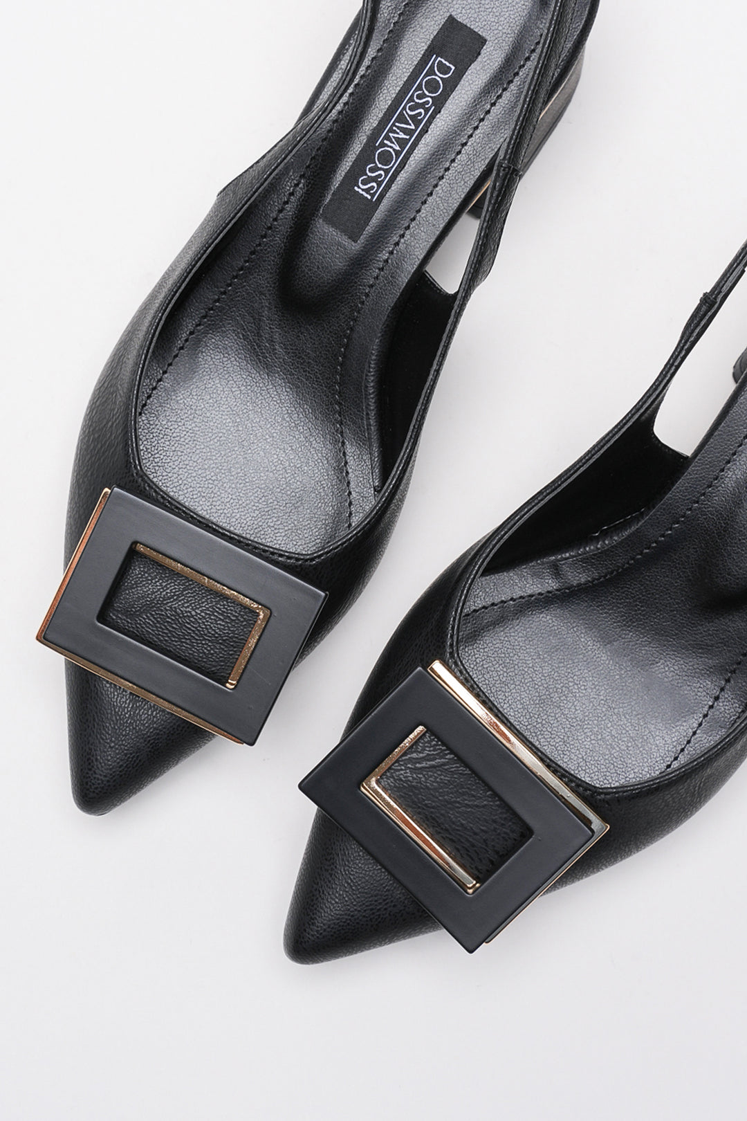 DSM Proset Black Leather Low Heel Women's Shoe - Providence