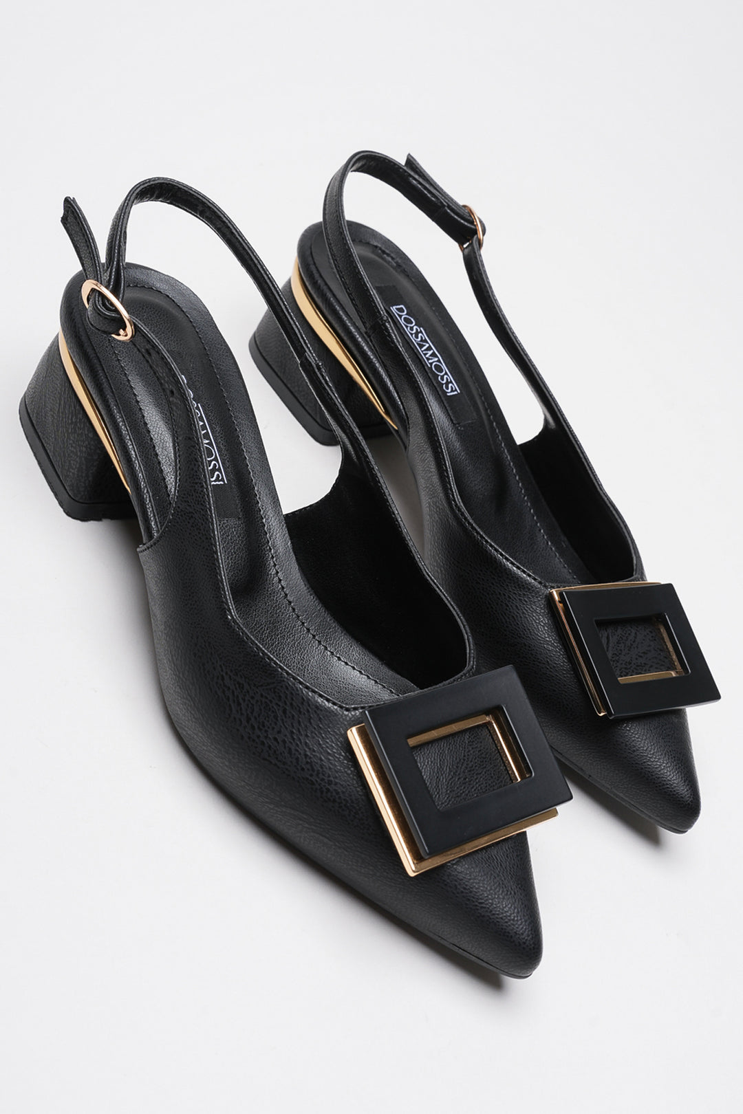 DSM Proset Black Leather Low Heel Women's Shoe - Providence