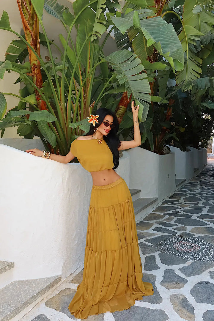 EYY Women Mustard Skirt Set - Santarém