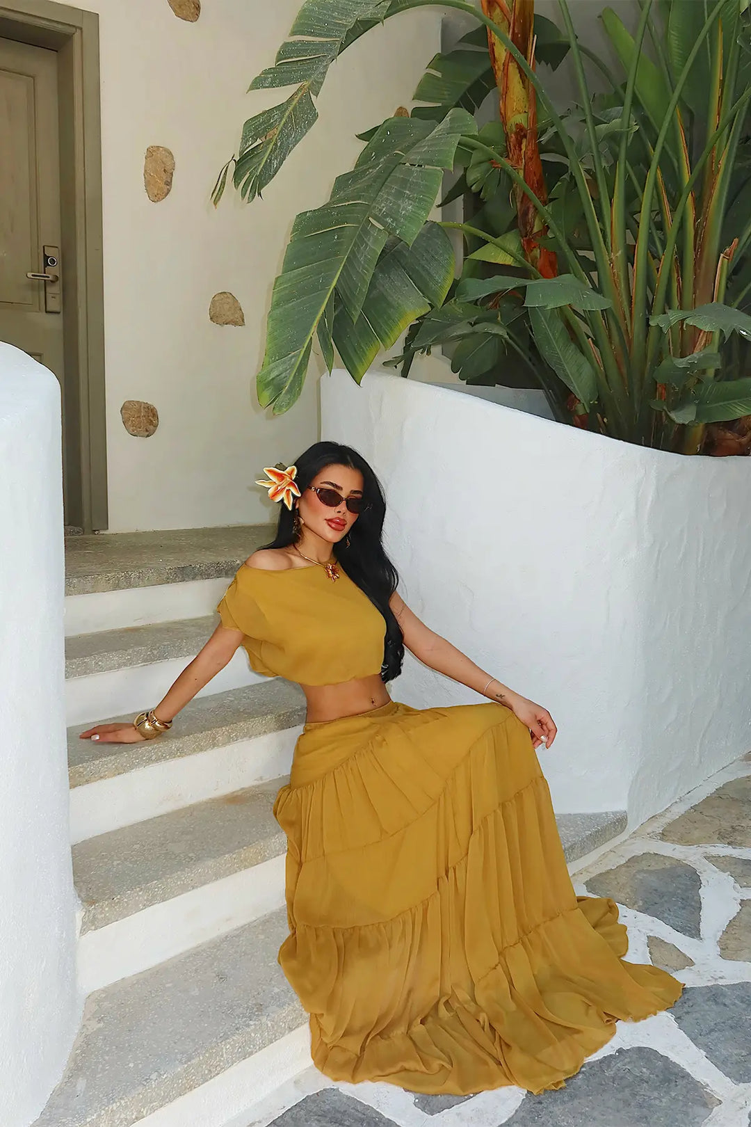 EYY Women Mustard Skirt Set - Santarém