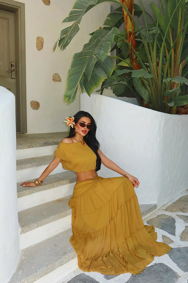 EYY Women Mustard Skirt Set - Santarém