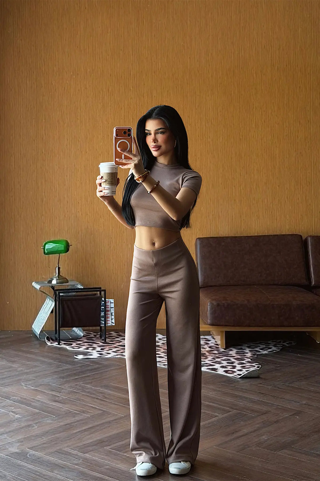 EYY Women Milk Coffee Colored Trousers Set - Boadilla del Monte