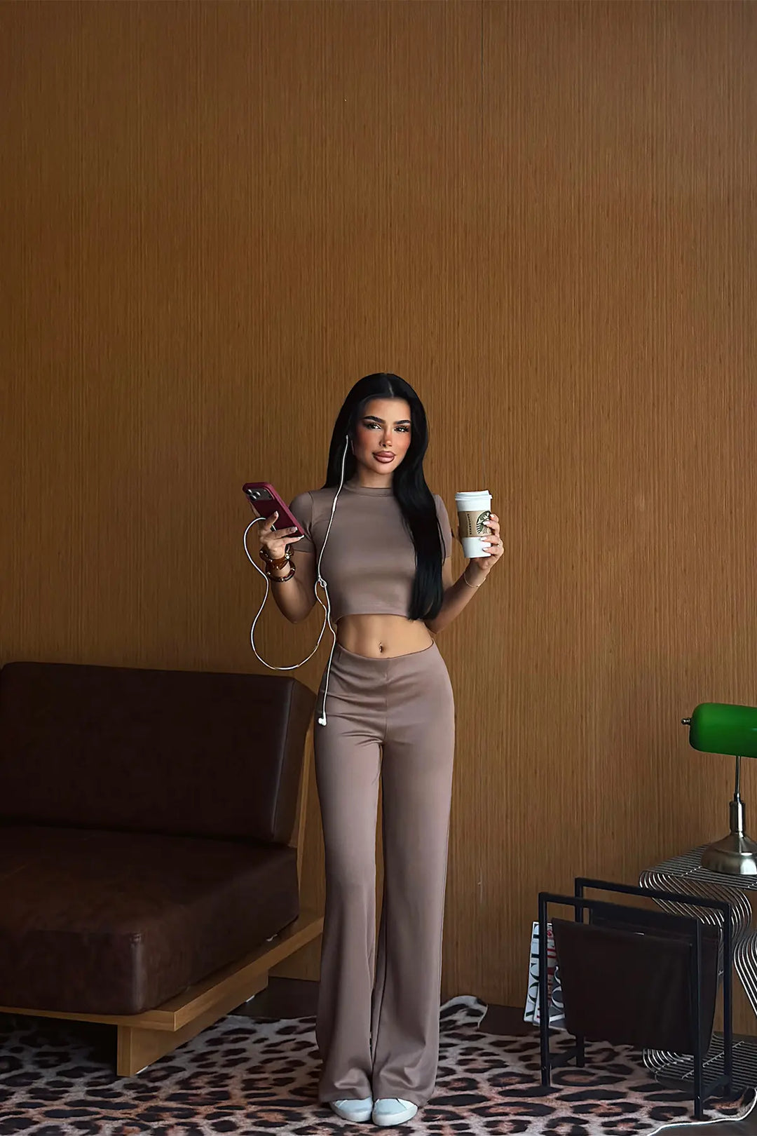EYY Women Milk Coffee Colored Trousers Set - Boadilla del Monte