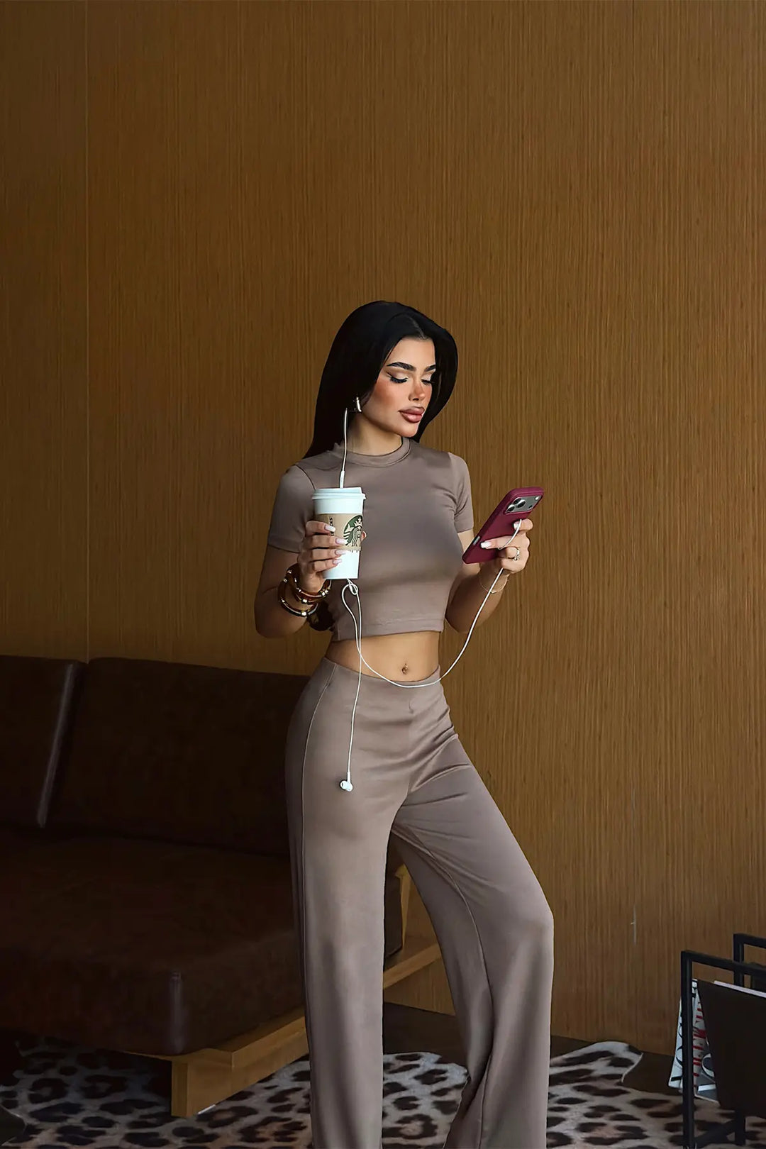EYY Women Milk Coffee Colored Trousers Set - Boadilla del Monte
