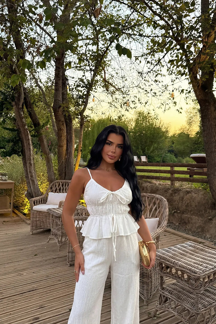 EYY Women White Pants Suit - Tivoli
