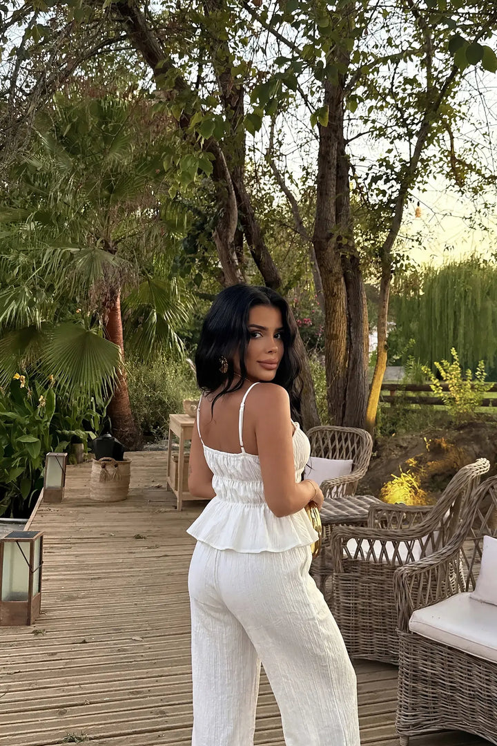 EYY Women White Pants Suit - Tivoli