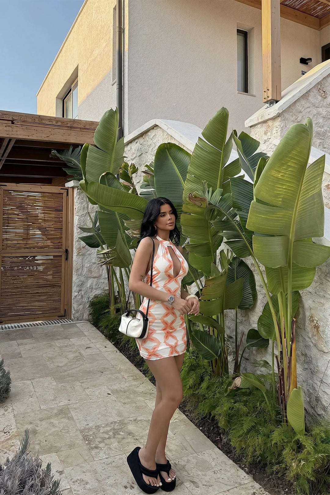 EYY Women Orange Window Detail Dress - Paisley