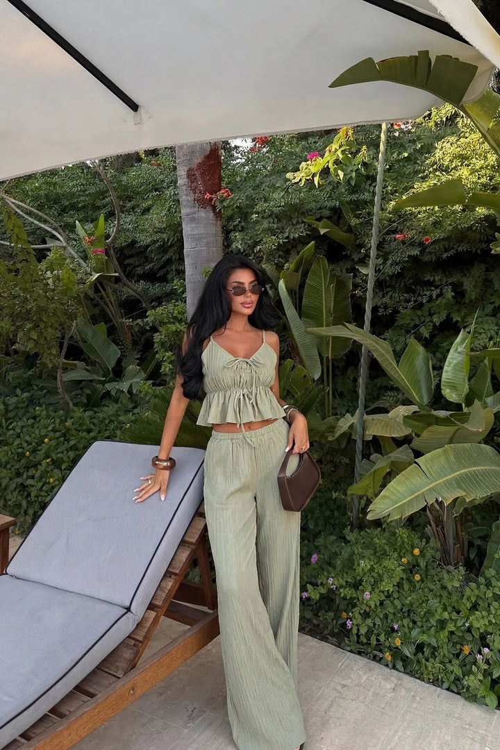 EYY Women Khaki Pants Suit - Ponte de Lima