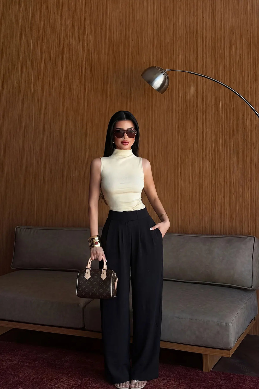 EYY Women Black High-Waisted Palazzo Pants - Blanes