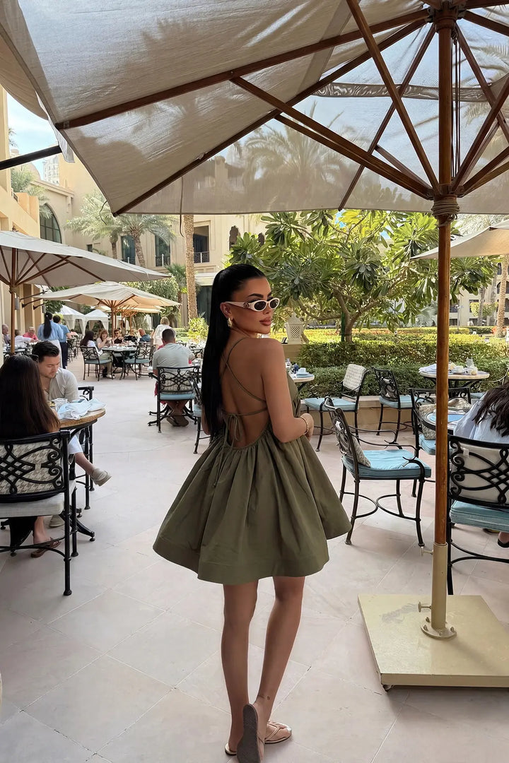 EYY Women Khaki Strapless Mini Dress - Lancaster