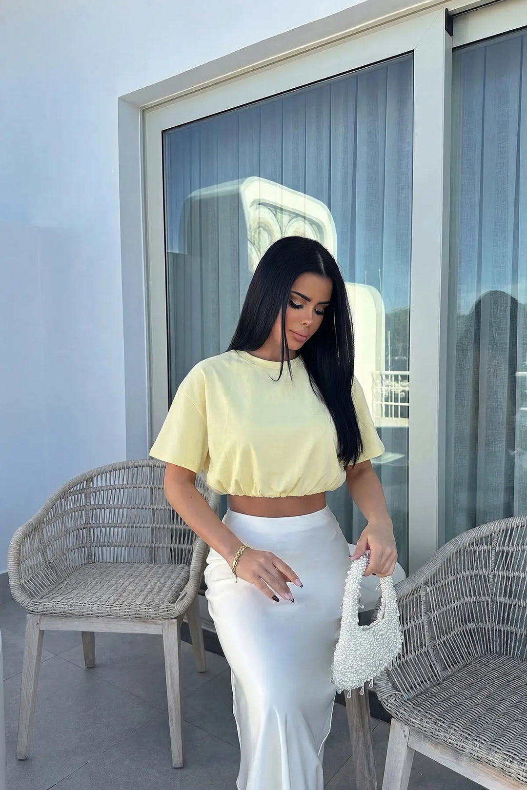 EYY Women Yellow Basic Crop Top - Garland
