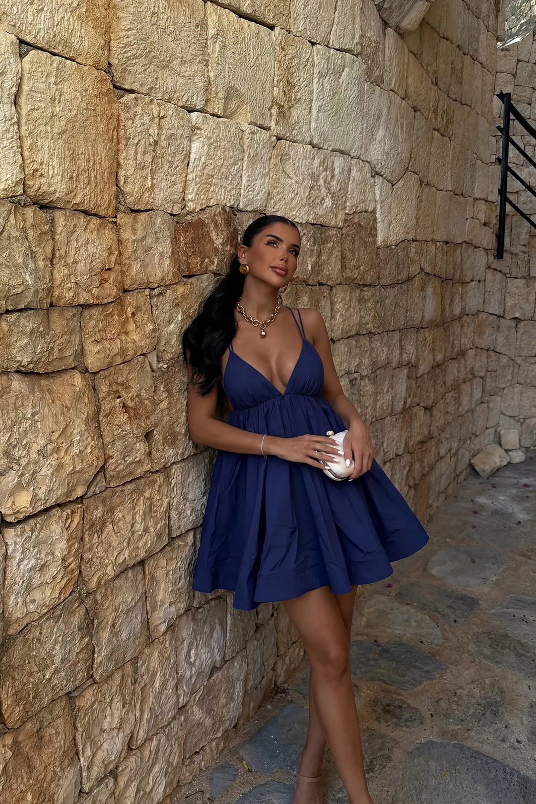 EYY Women Navy Strapless Mini Dress - Homyel’