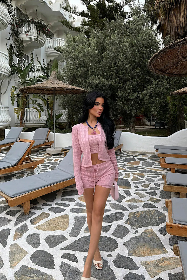 EYY Women Pink Shorts Set - Rye