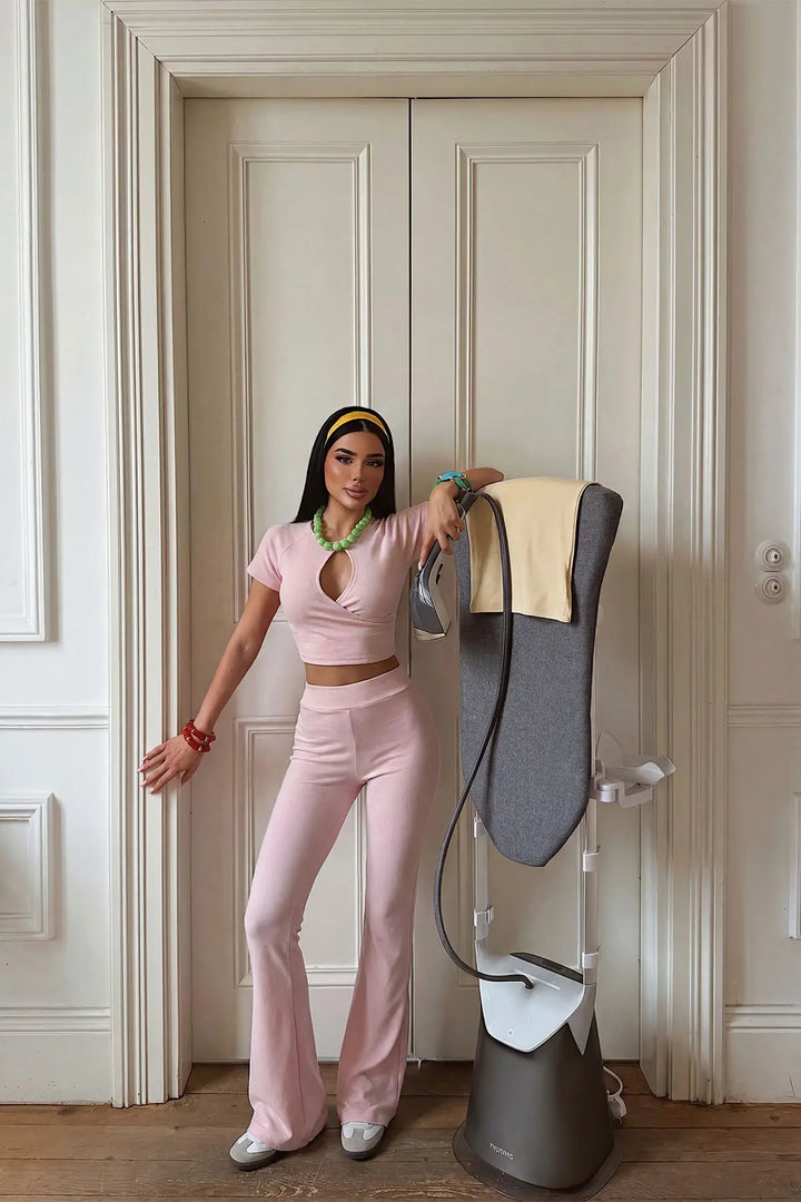 EYY Women Pink Front Tie Set - Duncanville