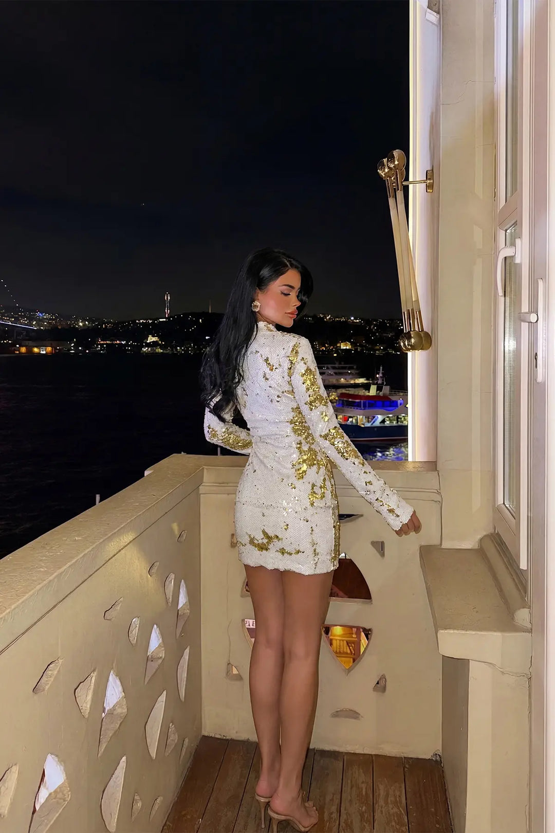 EYY Women White Tamara Sequin Mini Dress - Saint Helens