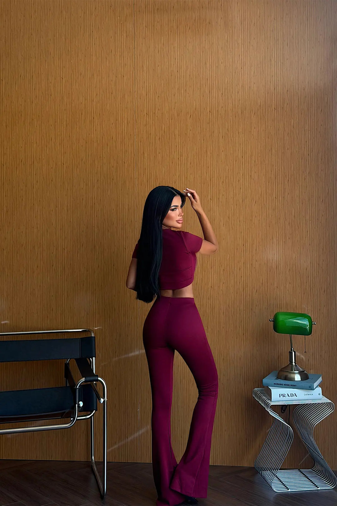 EYY Women Burgundy Trouser Suit - Empoli