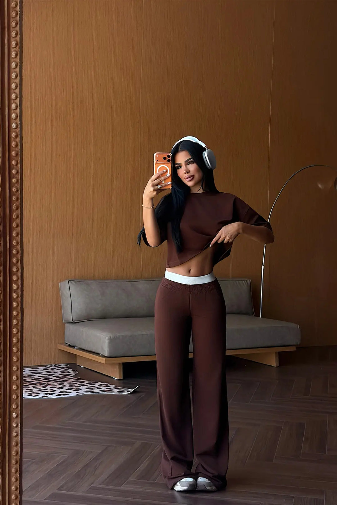 EYY Women Dark Brown Pants Set - Boston