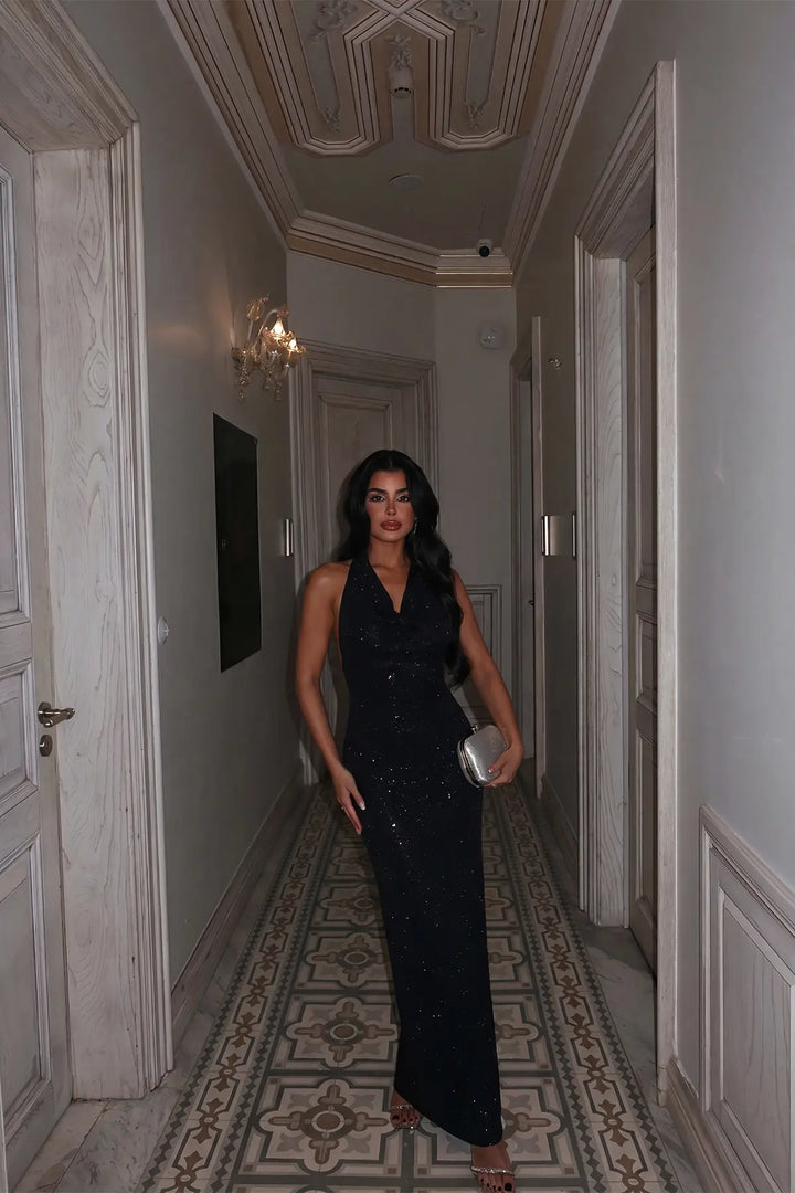EYY Women Black Dress with Back Detail - Blanes