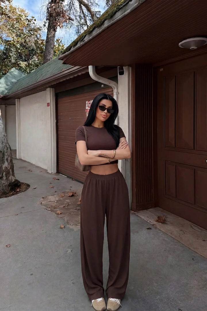 EYY Women Dark Brown Pants Set - Waiblingen