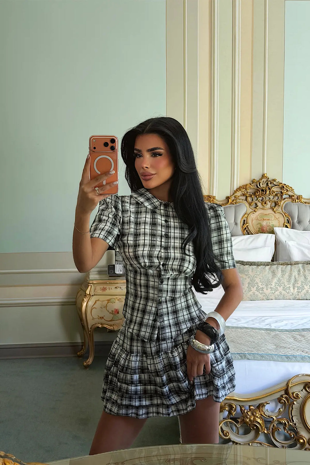 EYY Women Black Plaid Skirt Set - Heidelberg