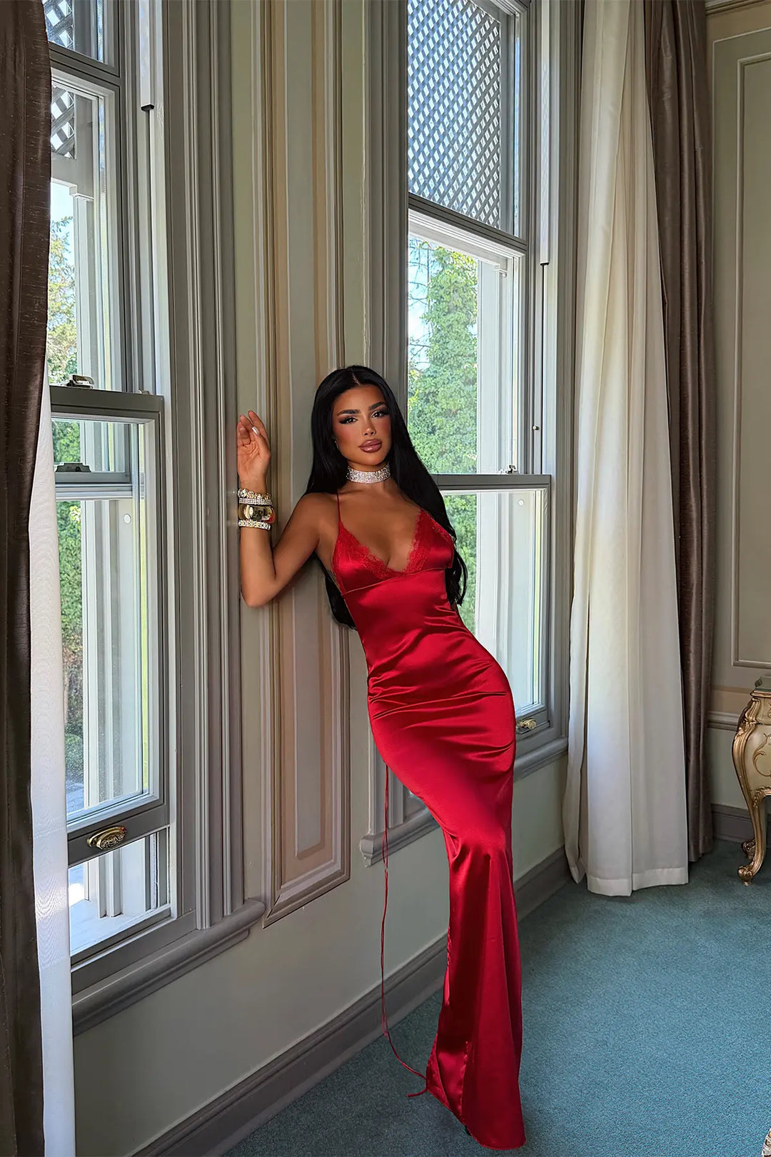 EYY Women Red Finue Dress - Layton