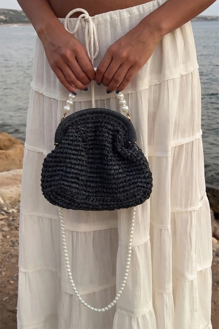 EYY Women Black Straw Mini Bag - Leamington