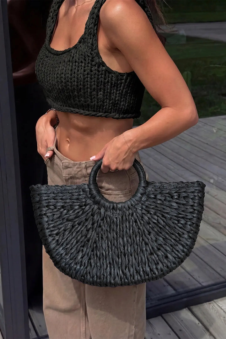 EYY Women Large Black Straw Bag - Buchholz in der Nordheide