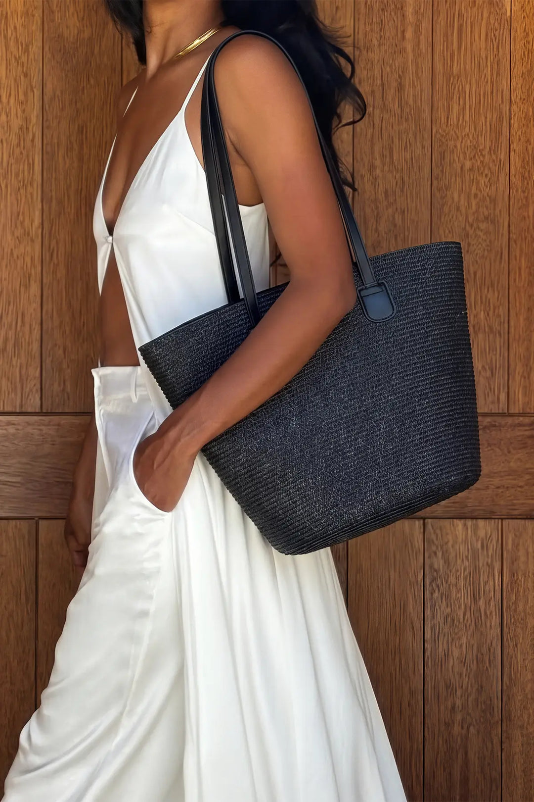 EYY Women Black Woven Shoulder Bag - Arnhem