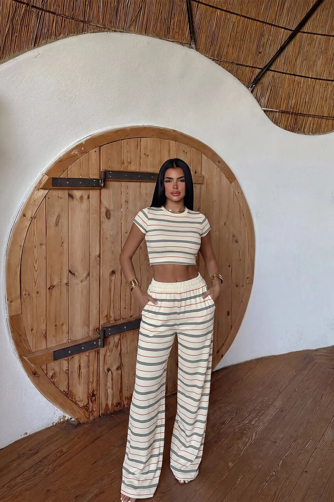 EYY Women Cream Pants Set - Waltham