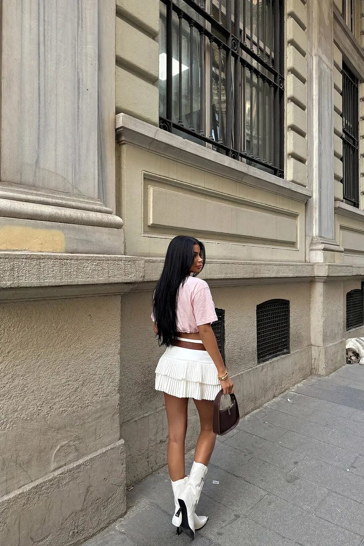 EYY Women Powder Pink Basic Crop Top - Verviers