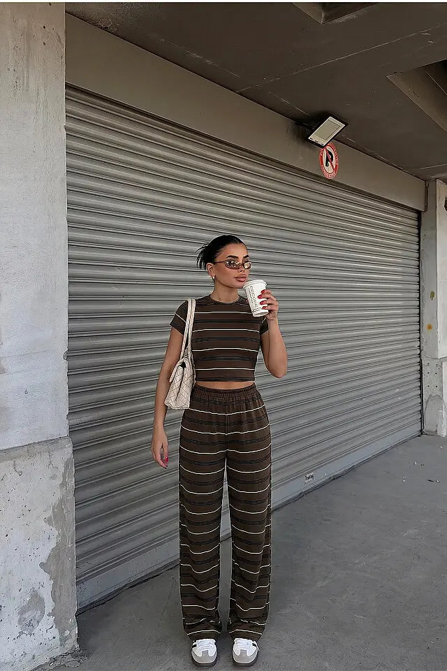 EYY Women Brown Pants Set - Castle Rock