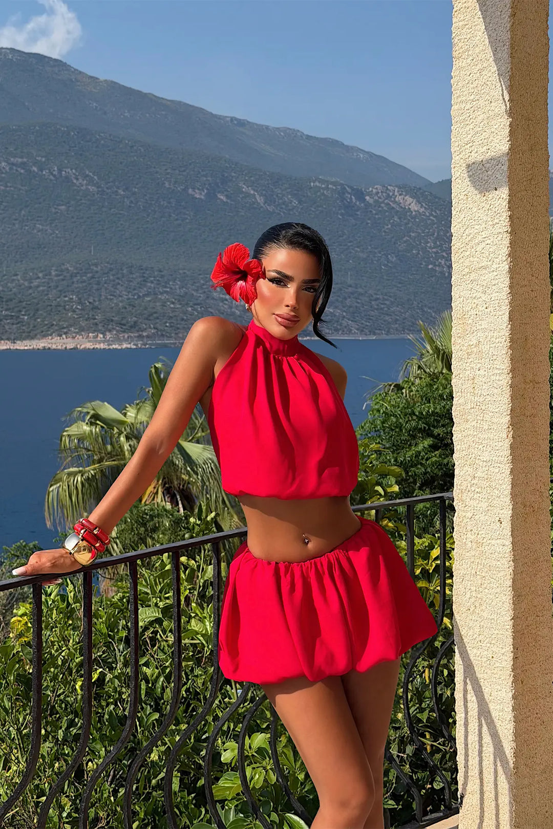 EYY Women Red Shorts Set - Beloit