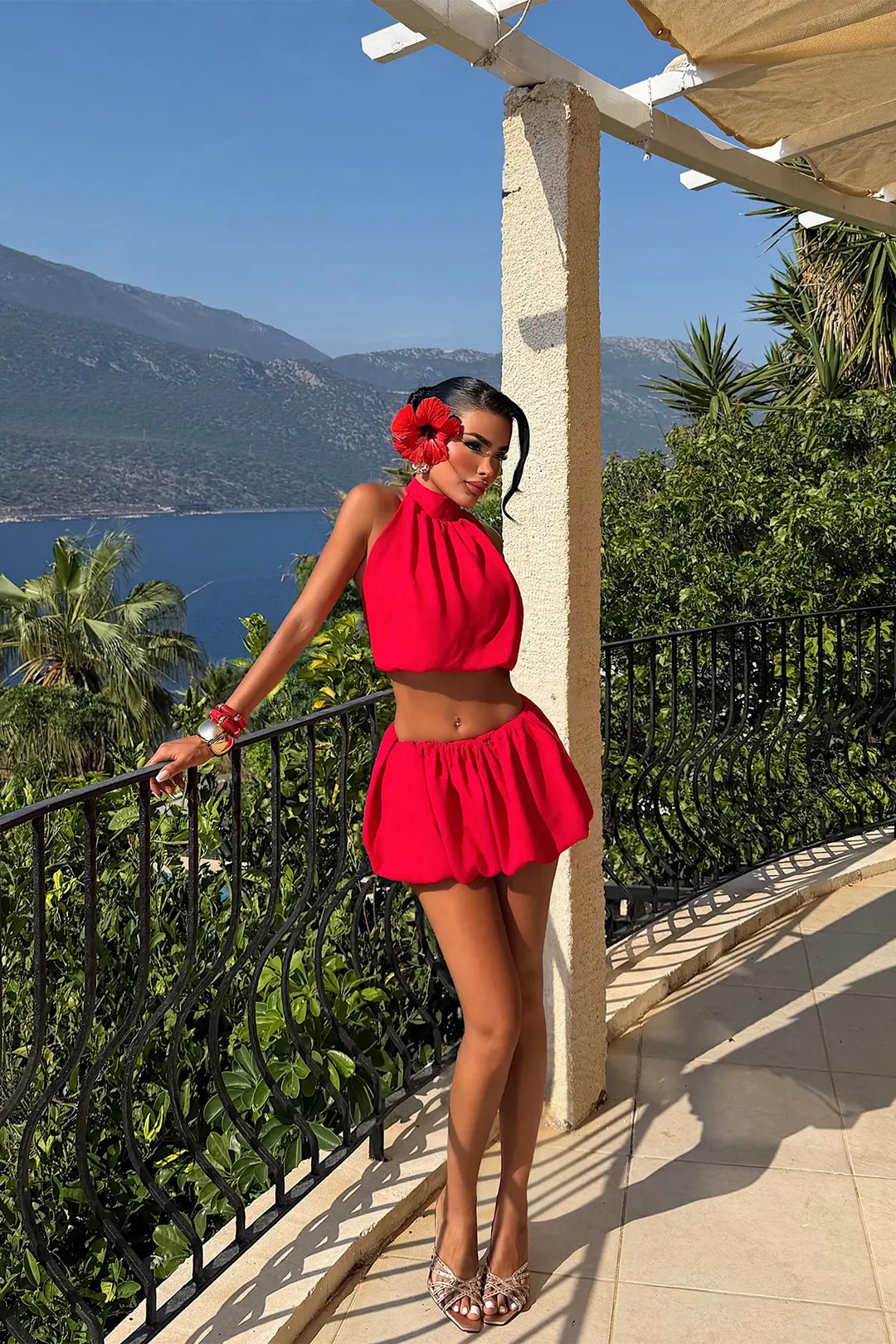 EYY Women Red Shorts Set - Beloit