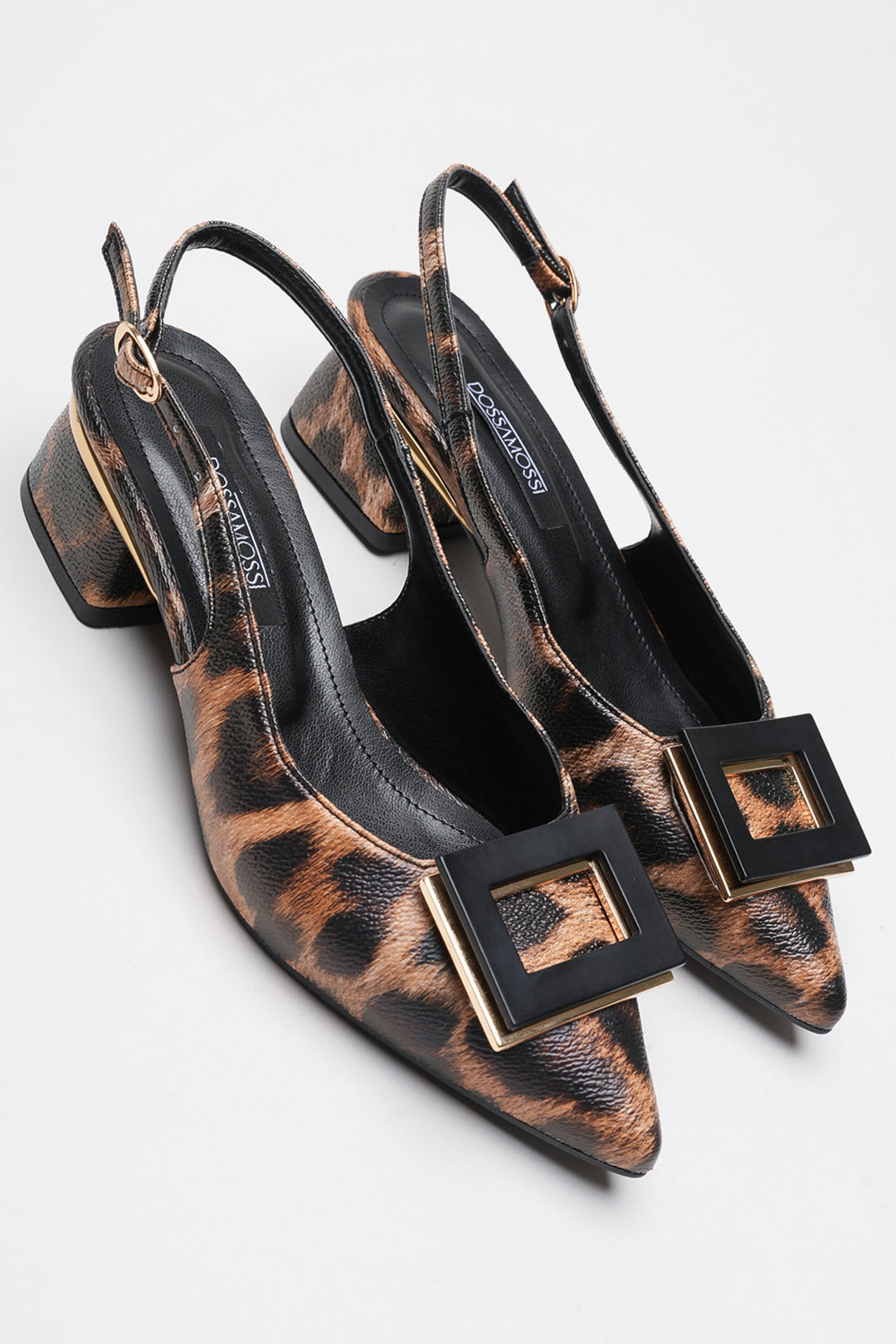 DSM Proset Low Heel Women's Shoe with Leopard Leather Square Buckle Detail - Chimalhuacán