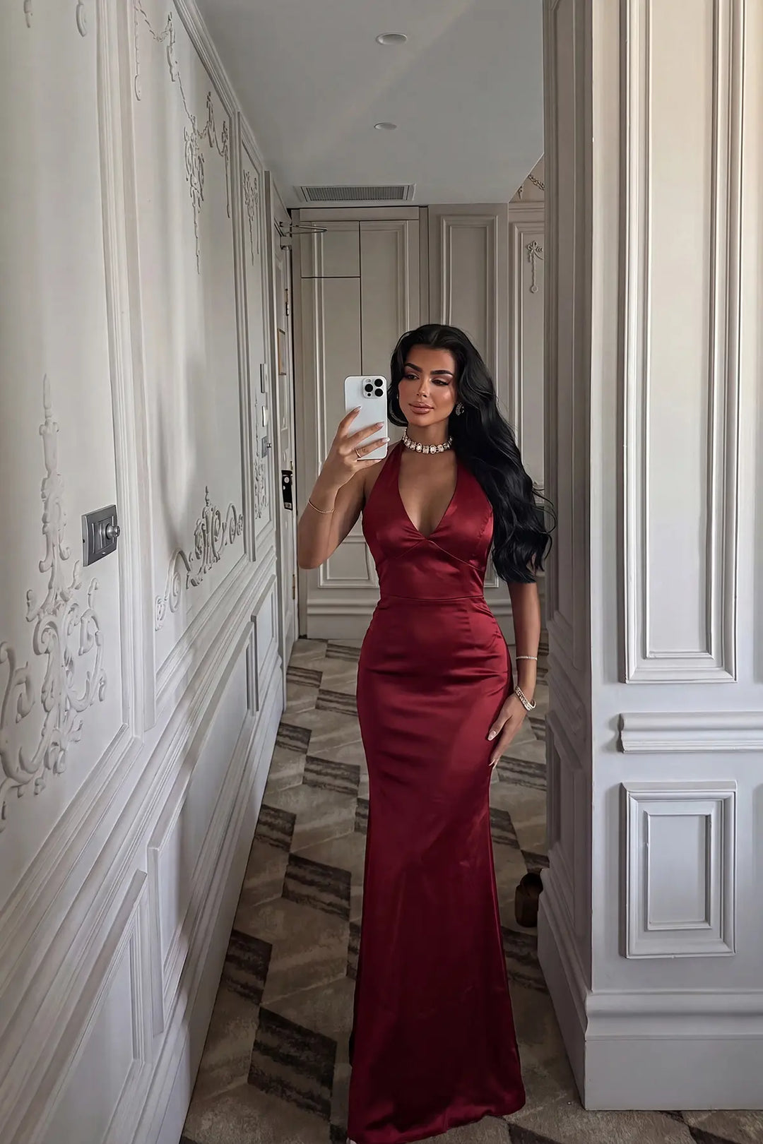 EYY Women Burgundy Sartoria Long Dress - Vicenza