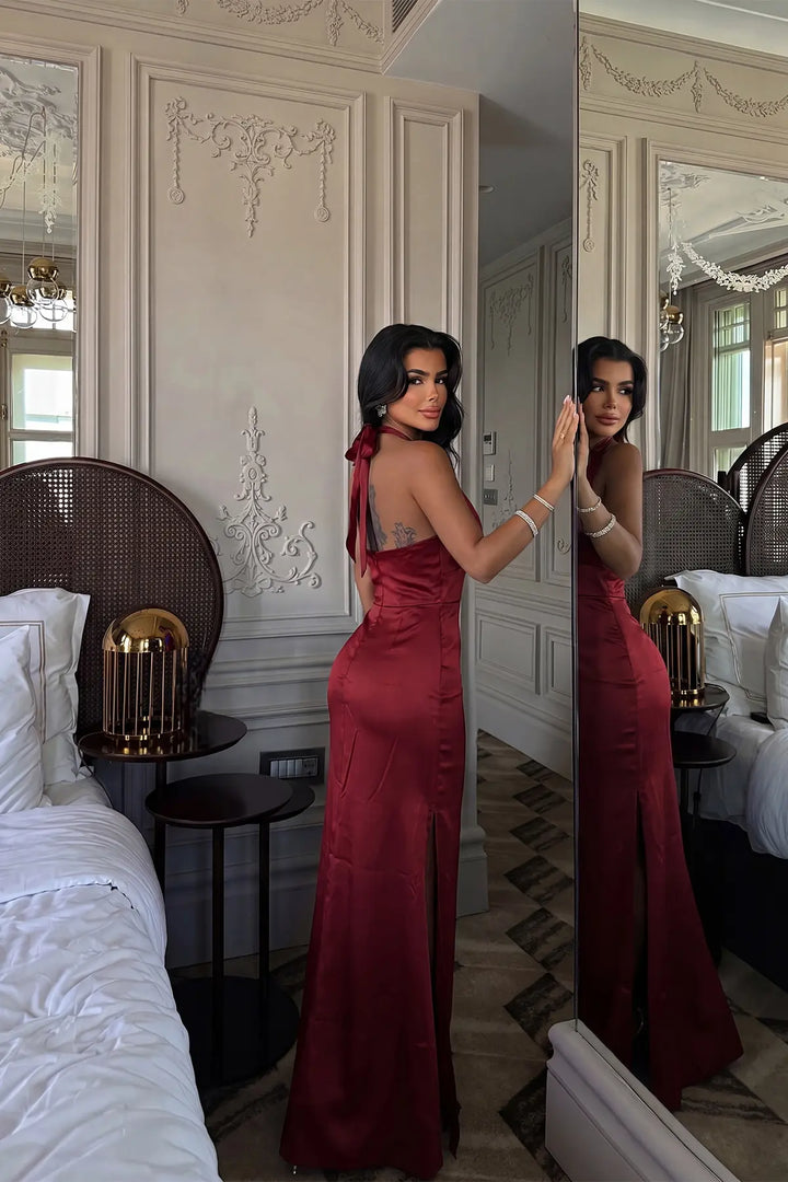 EYY Women Burgundy Sartoria Long Dress - Vicenza