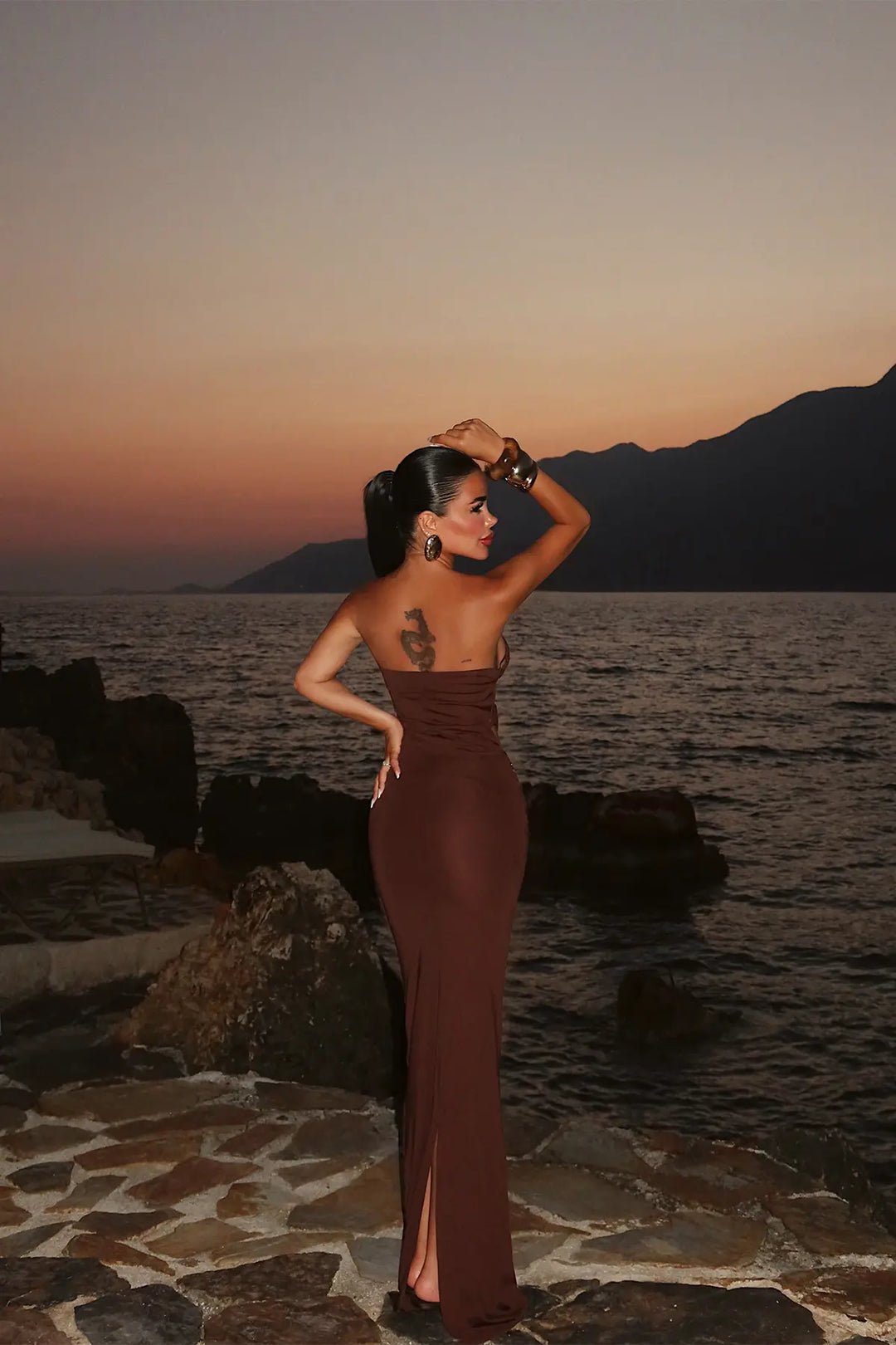 EYY Women Dark Brown Hair Clip Detail Dress - Jáltipan de Morelos