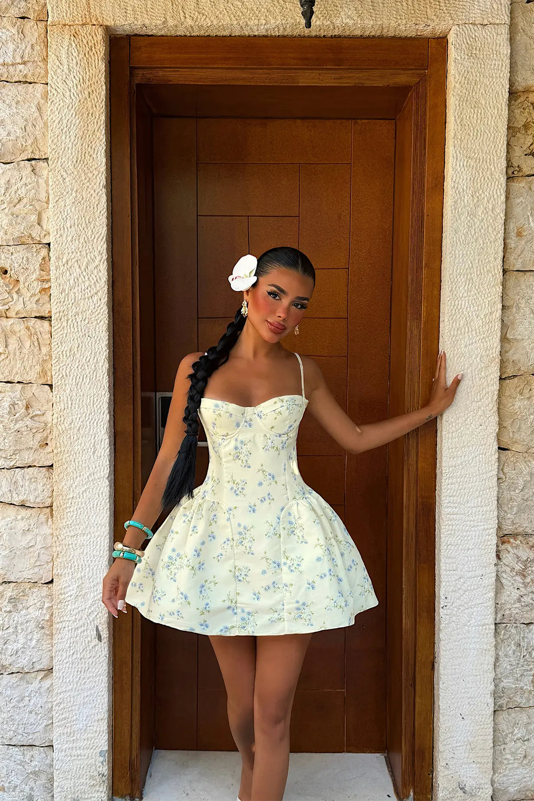 EYY Women Yellow Floral Strappy Dress - Santa Cruz