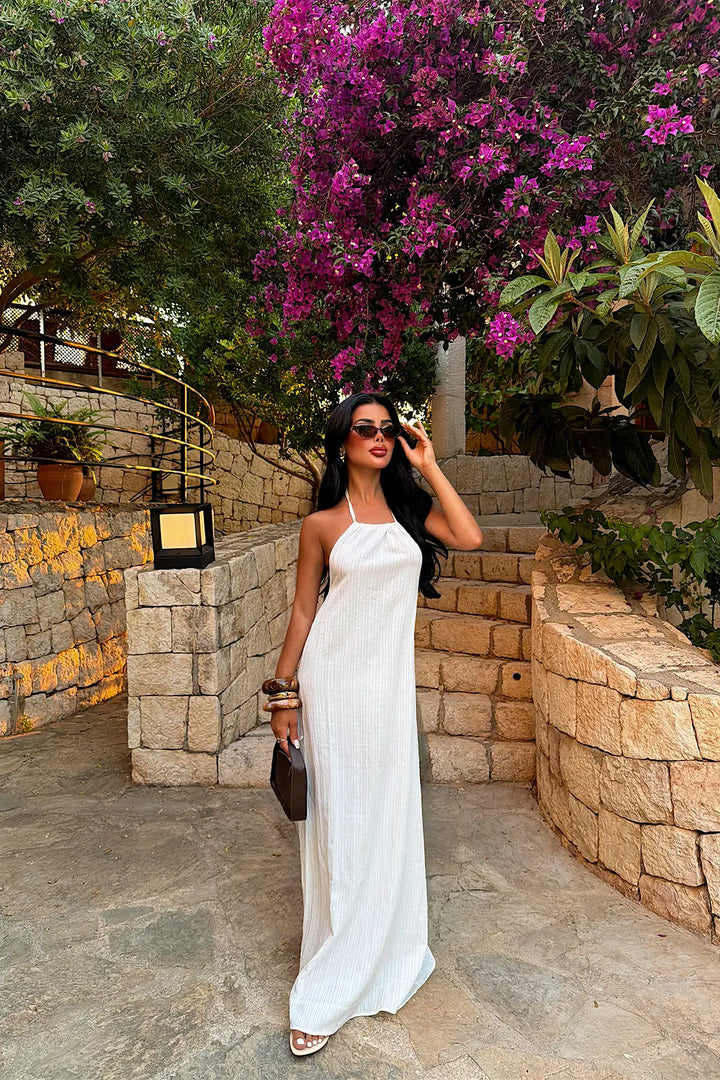 EYY Women White Halter Neck Dress - Wichita