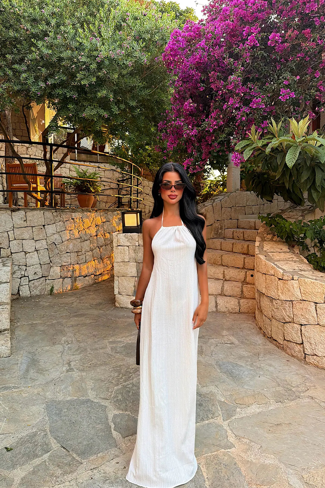 EYY Women White Halter Neck Dress - Wichita