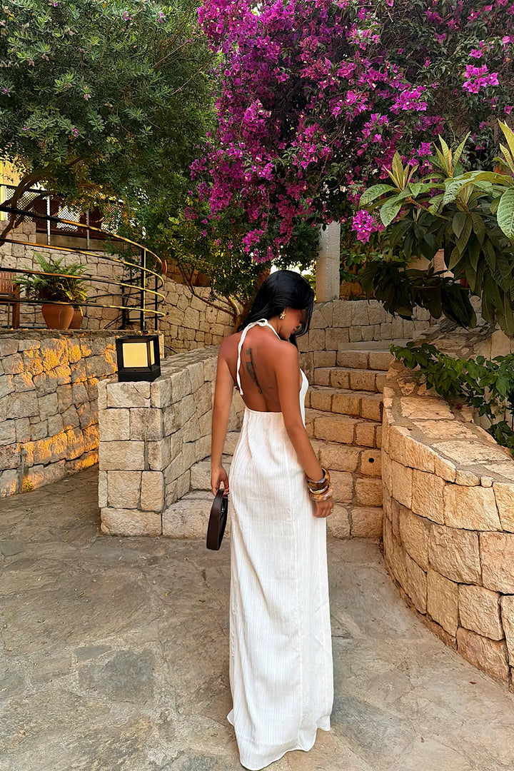 EYY Women White Halter Neck Dress - Wichita