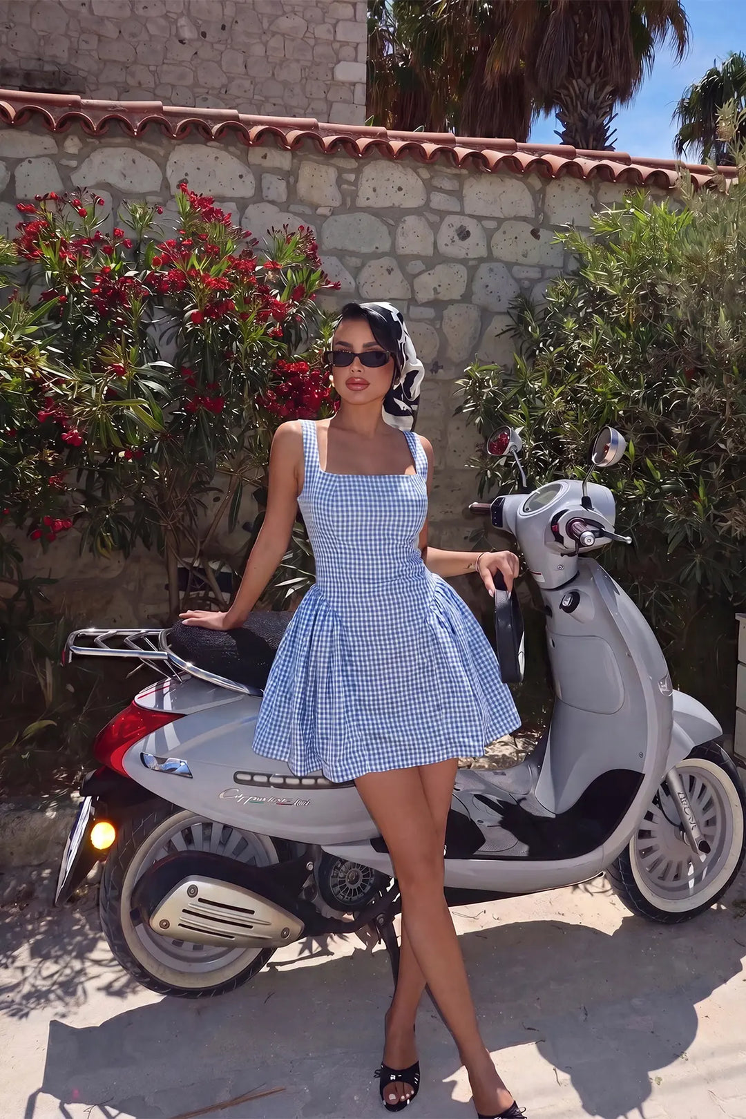 EYY Women Blue Gingham Mini Dress - Whangarei
